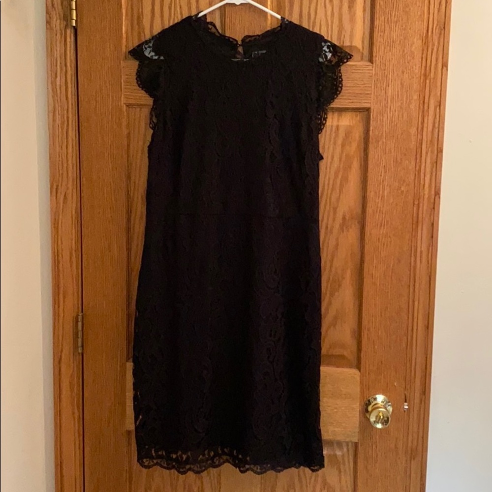 Black knee length lace dress